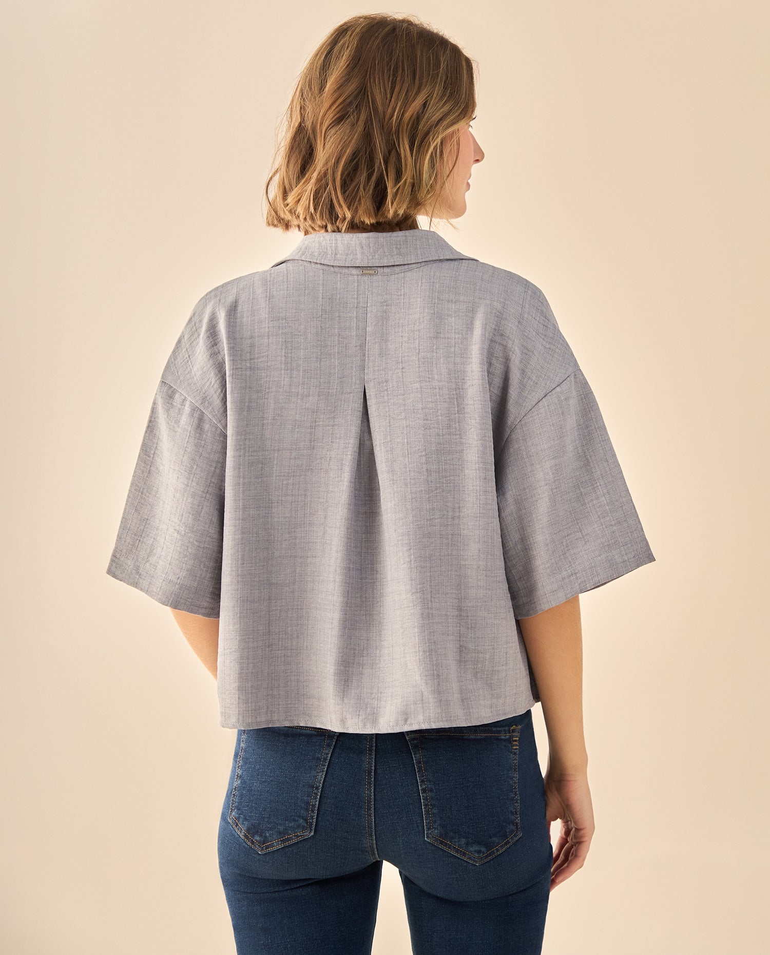 Camisa Oversized Manga Corta Premium - Gris