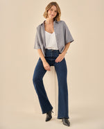 Camisa Oversized Manga Corta Premium - Gris