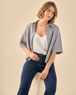 Camisa Oversized Manga Corta Premium - Gris