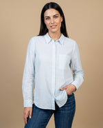 Camisa con Rayas Verticales Clásicas - Azul