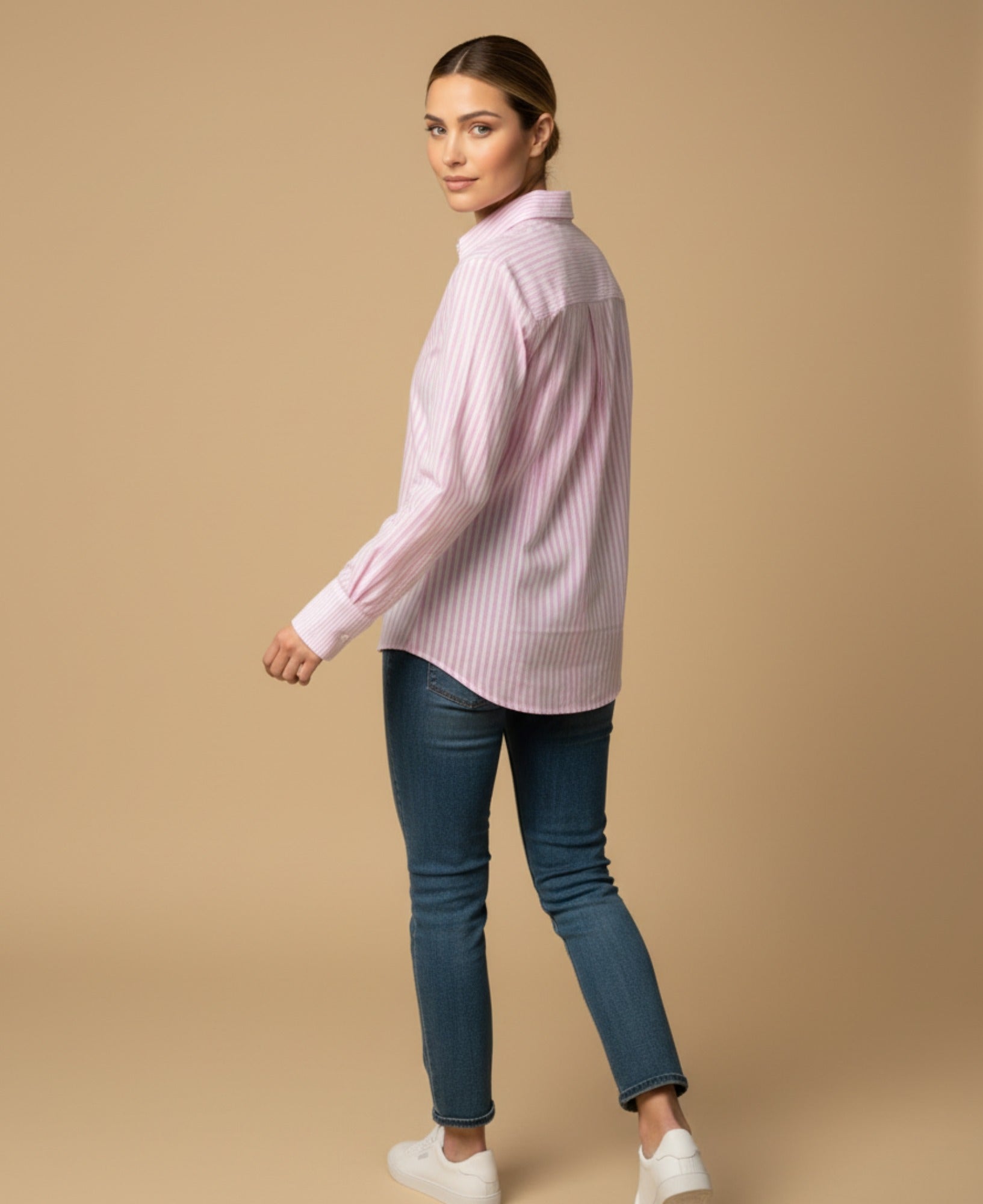 Camisa con Rayas Verticales Clásicas - Rosado 34_919G304_ROS132800_2