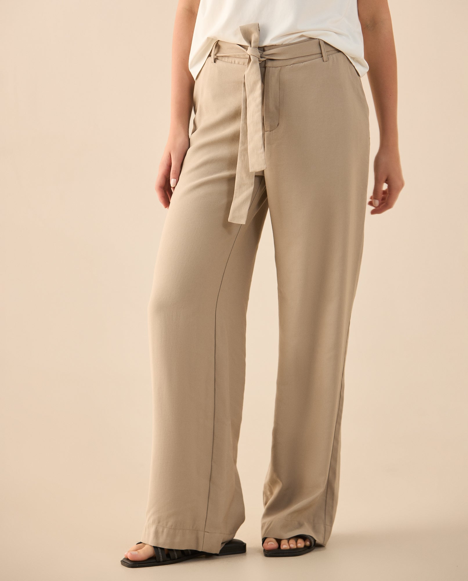 Pantalón con elástico posterior para mujer - Caqui 34_932G300_CAQ150513_3