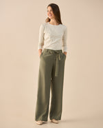 Pantalón con elástico posterior para mujer - Verde