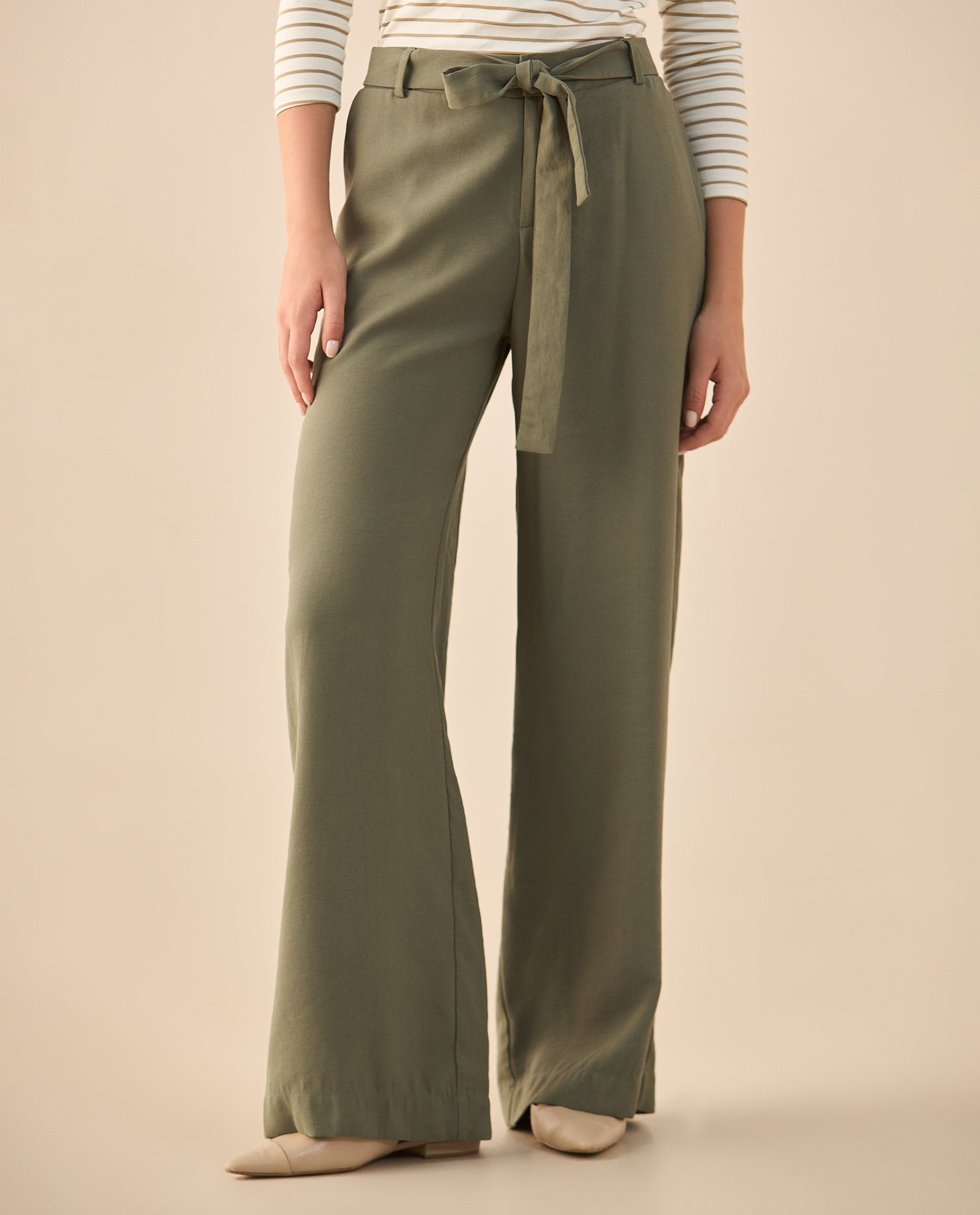 Pantalón con elástico posterior para mujer - Verde 34_932G300_VER144908_3