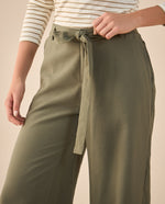 Pantalón con elástico posterior para mujer - Verde