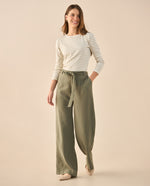 Pantalón con elástico posterior para mujer - Verde