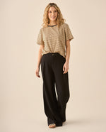 Pantalón clásico de silueta amplia para mujer - Negro