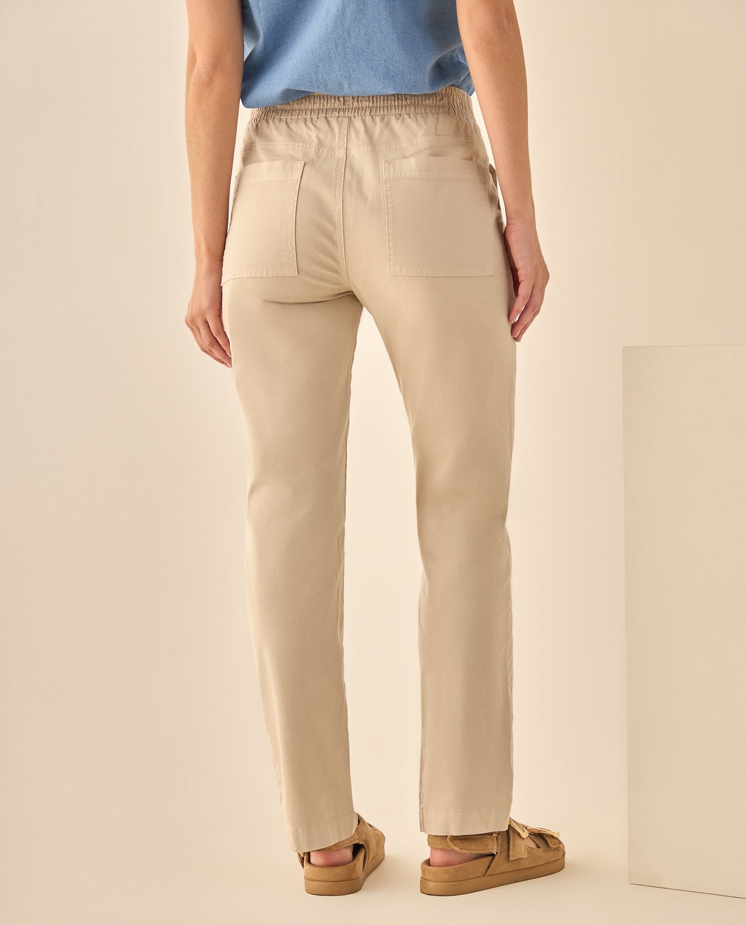 Pantalón Cargo con Cordón Ajustable - Beige