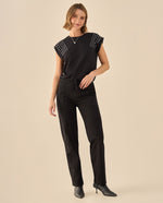 Pantalón Cargo con Cordón Ajustable - Negro