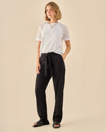 Pantalón con Cinturón Integrado - Negro
