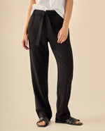 Pantalón con Cinturón Integrado - Negro