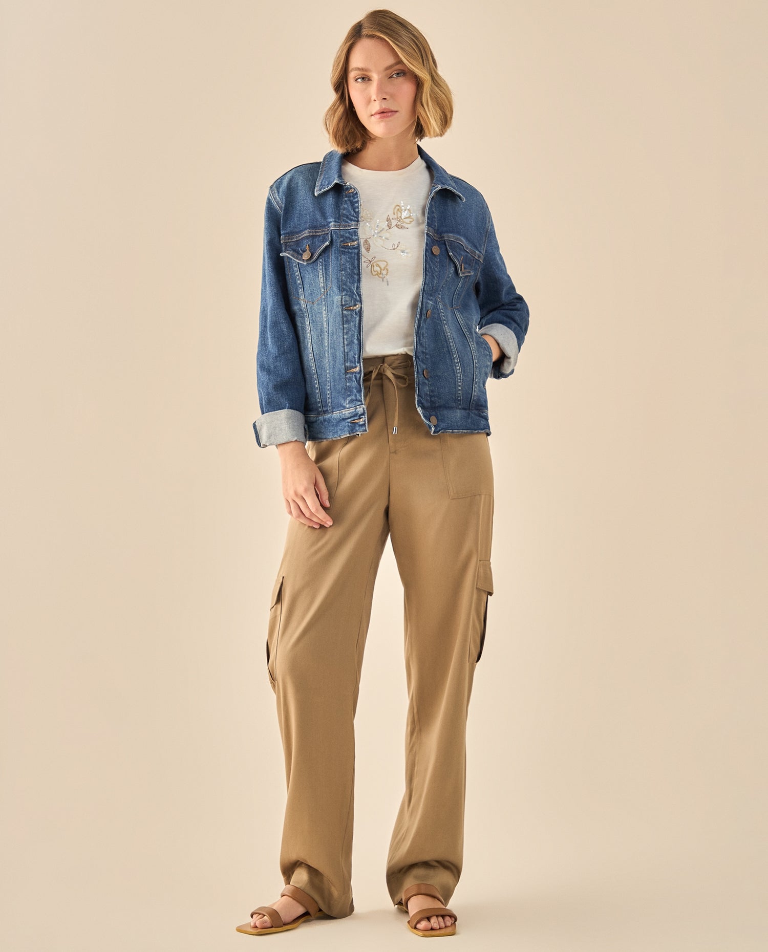 Pantalón Cargo con Bolsillos Funcionales - Verde