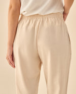 Pantalón Fluido con Cordón Ajustable - Beige
