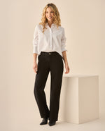 Pantalón clásico de silueta recta para mujer - Negro