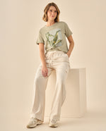 Pantalón Cargo con Cintura Elástica - Beige