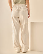 Pantalón Cargo con Cintura Elástica - Beige