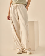 Pantalón Cargo con Cintura Elástica - Beige