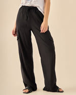 Pantalón Cargo con Cintura Elástica - Negro