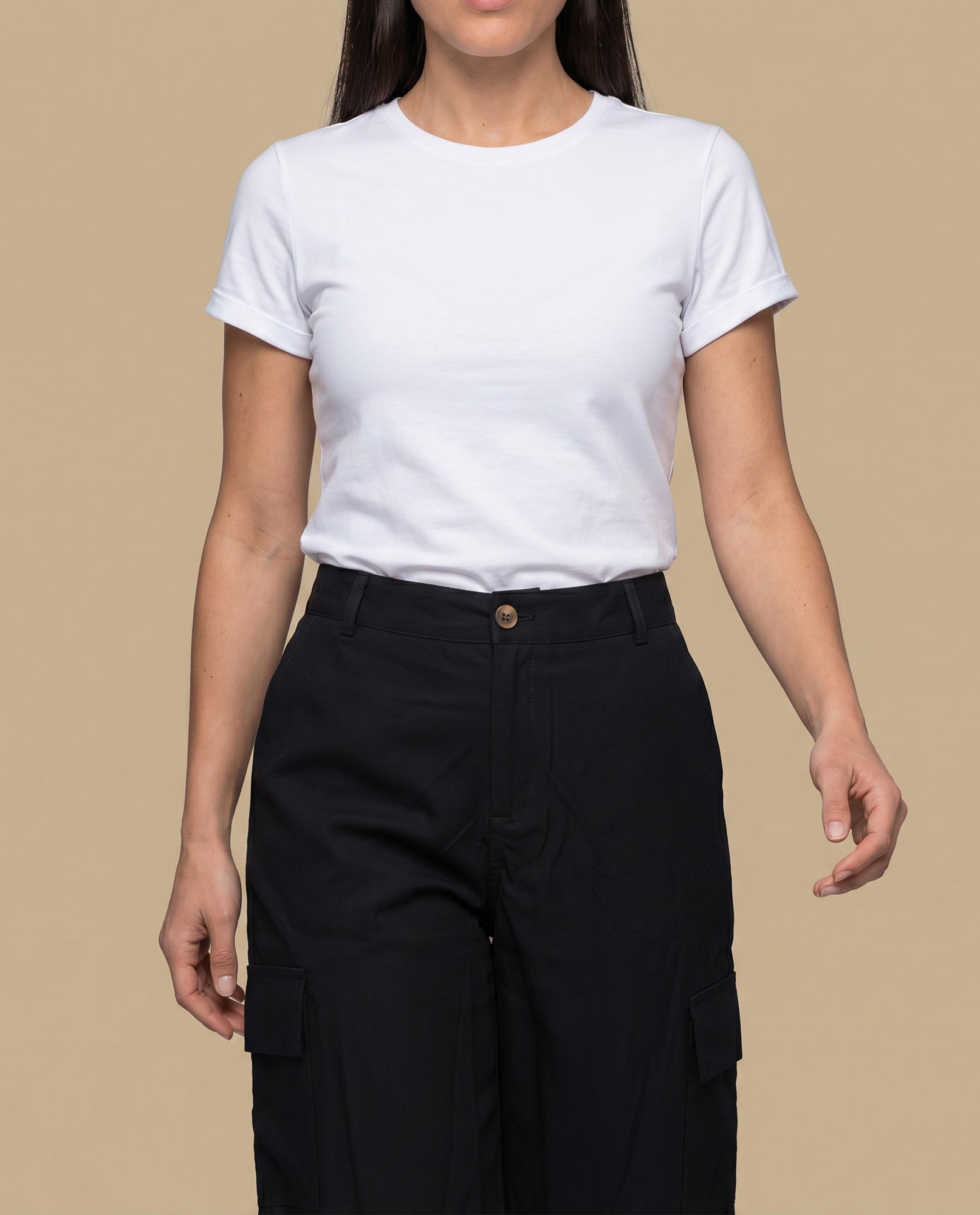 Pantalón cargo wide leg con bolsillos laterales para mujer - Negro 34_939G300_NEG190303_5