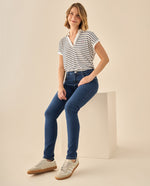 Jeans Skinny con Stretch Tiro Medio - Azul