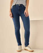 Jeans Skinny con Stretch Tiro Medio - Azul