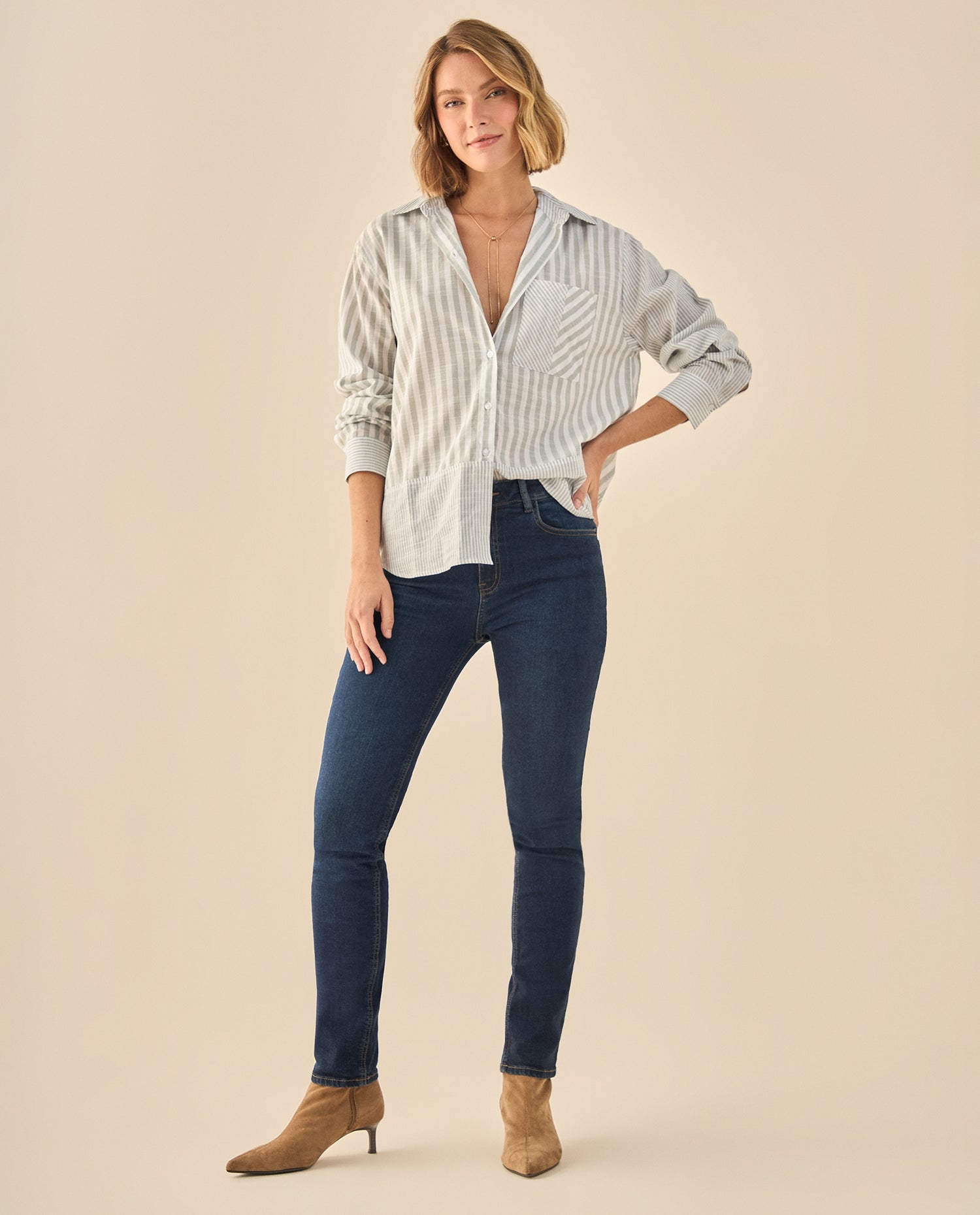 Pantalón con Stretch Natural - Azul