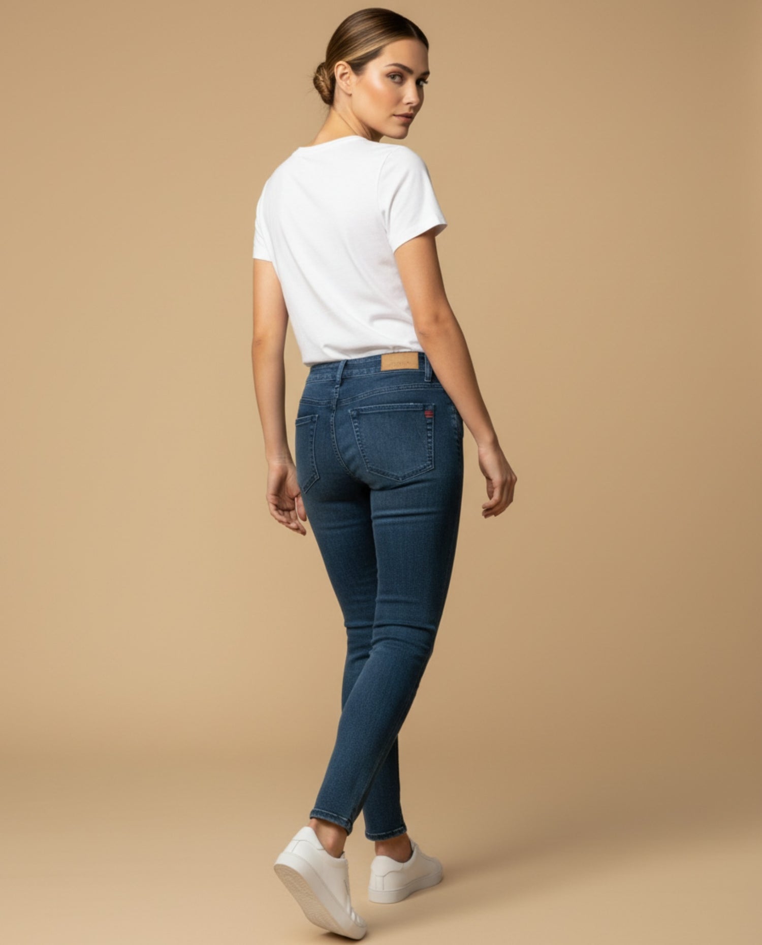 Jean skinny cinco bolsillos para mujer - Azul
