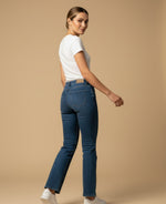Jean bootcut tiro alto cinco bolsillos para mujer - Azul
