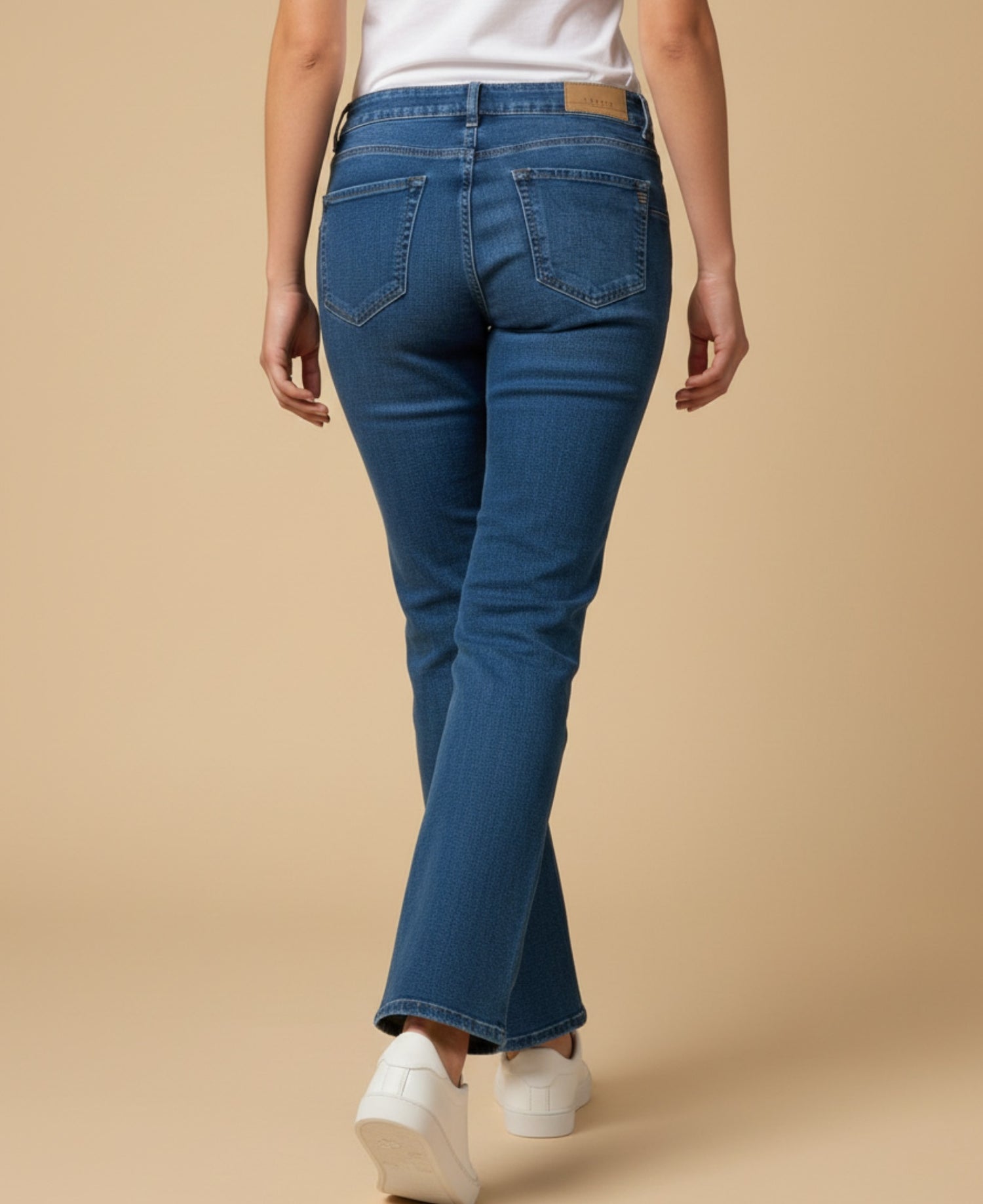 Jean bootcut tiro alto cinco bolsillos para mujer - Azul