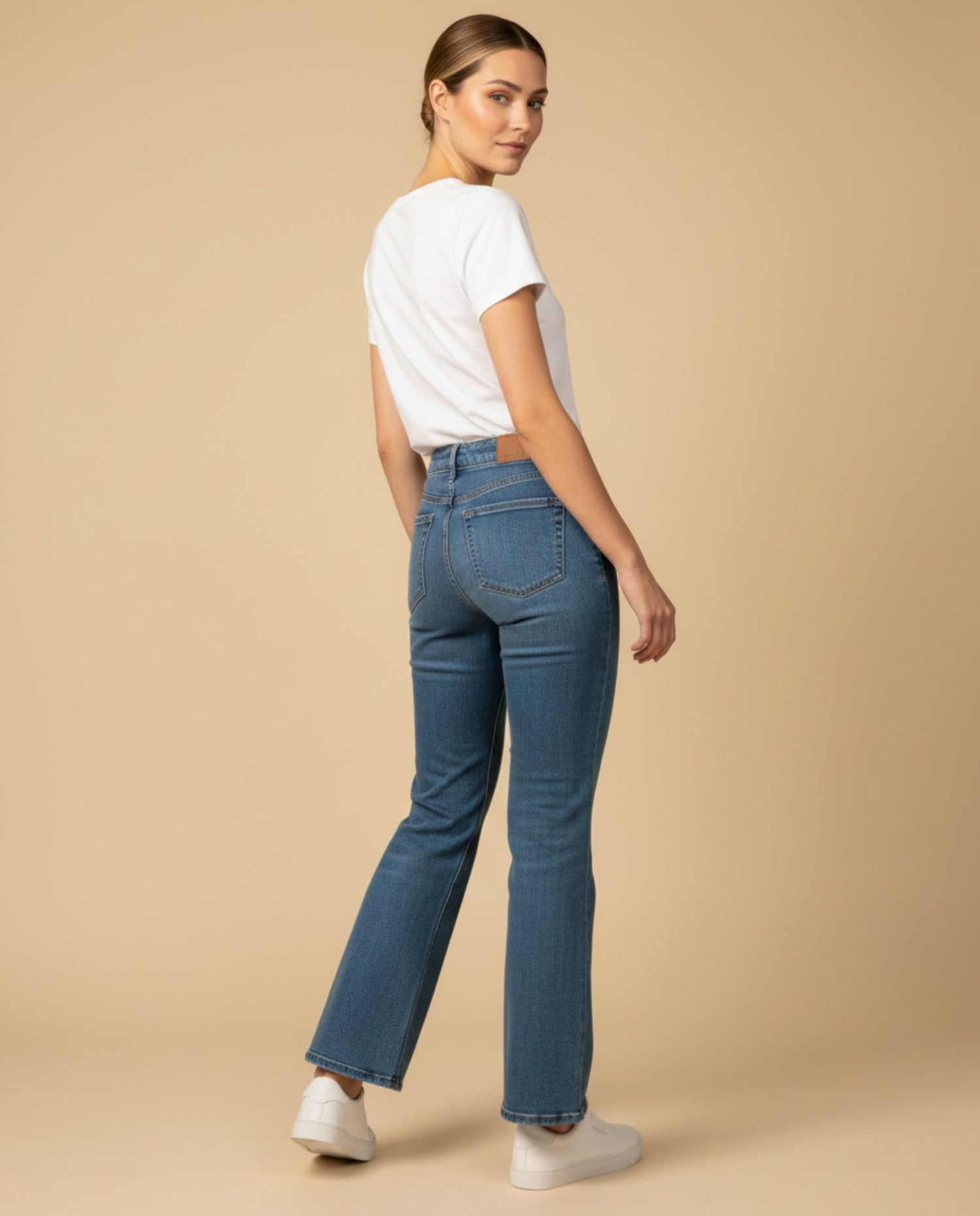 Jean boot cut con corte acampanado para mujer - Azul