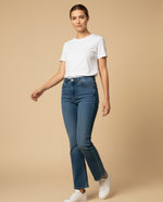 Jean boot cut con corte acampanado para mujer - Azul