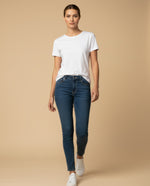 Jean skinny talle alto cinco bolsillos para mujer - Azul