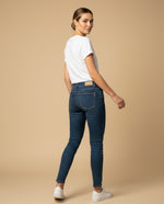 Jean skinny talle alto cinco bolsillos para mujer - Azul