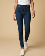 Jean skinny talle alto cinco bolsillos para mujer - Azul