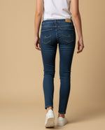 Jean skinny tiro alto cinco bolsillos para mujer - Azul